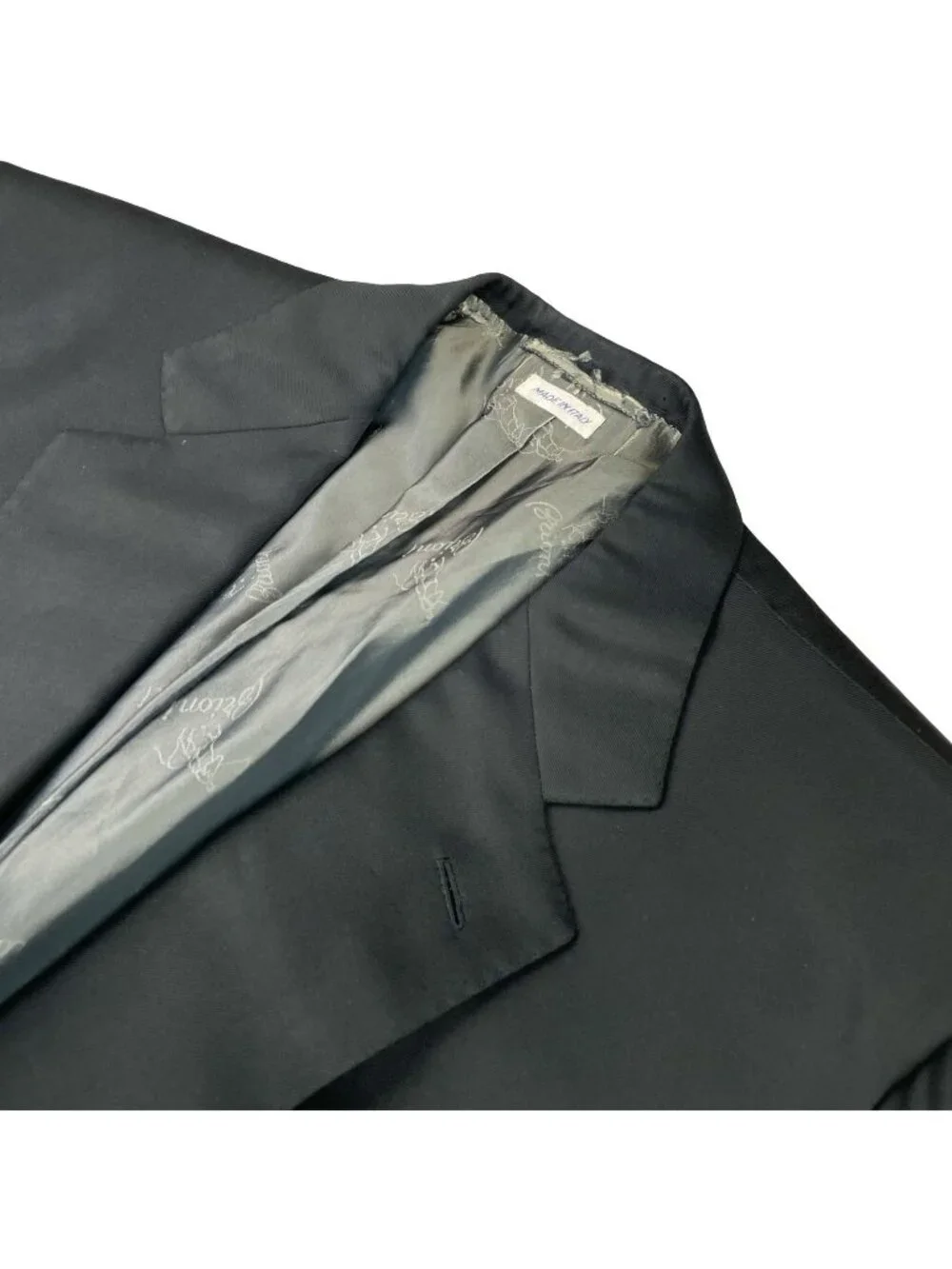 Brioni Men's Nomentano 100% Wool 2-Button Blazer Shiny Black • Italy • 44R US